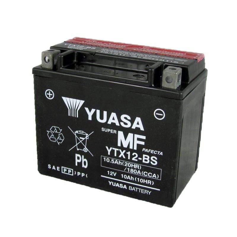 Yuasa YT12B-BS Batería para moto 12V 10Ah recargable. Ideal para
