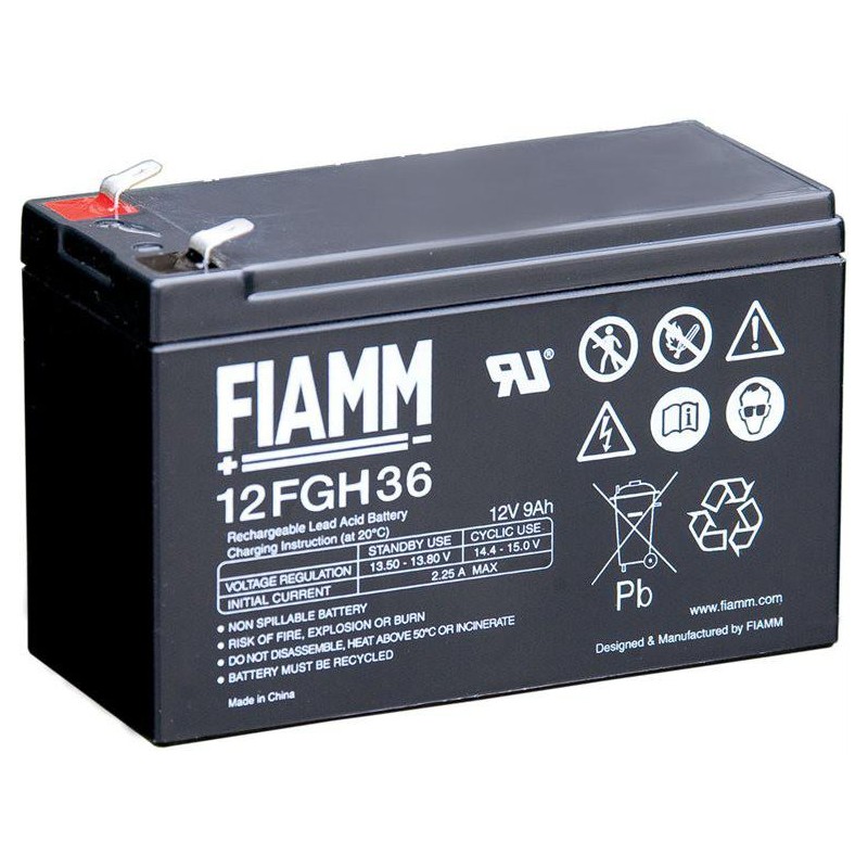 Batería FIAMM 12FGH36 12V 9Ah  Batería Plomo Alta Descarga