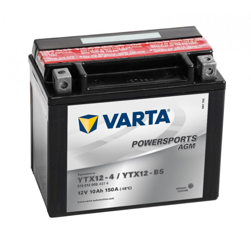 Batería VARTA YTX12-BS 12V 10Ah, Batería para moto