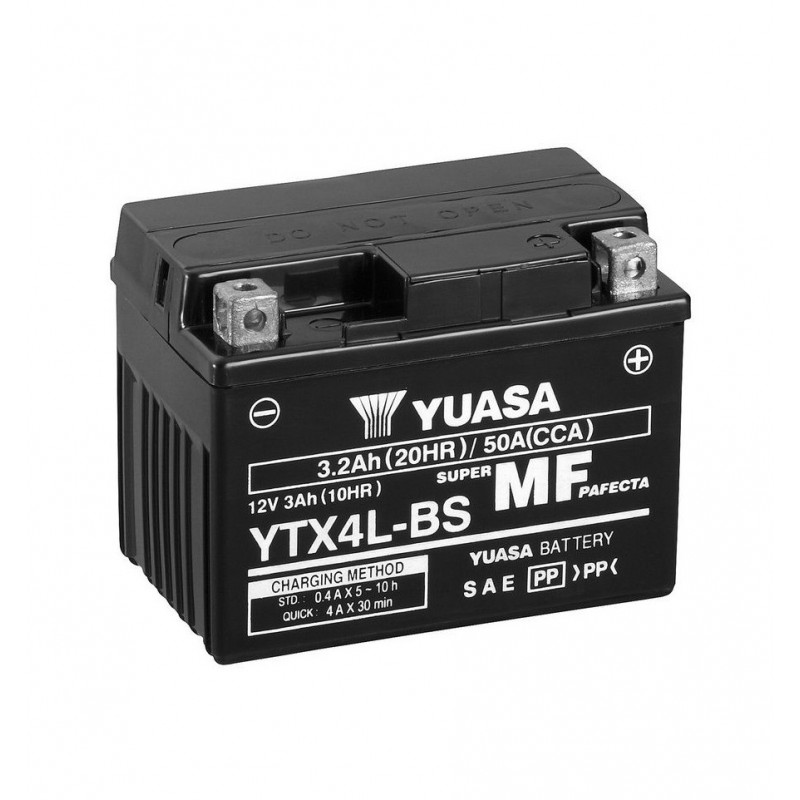 Batería Yuasa YTX4L-BS 12V 3Ah 50A, Batería para moto